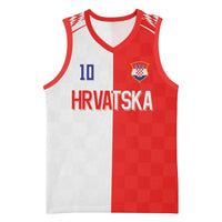 Custom Croatia Hrvatska Football Basketball Jersey Halftone Checkerboard National Crest
