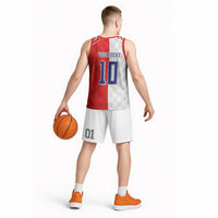 Custom Croatia Hrvatska Football Basketball Jersey Halftone Checkerboard National Crest