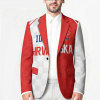 Custom Croatia Hrvatska Football Blazer Halftone Checkerboard National Crest