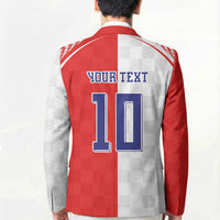 Custom Croatia Hrvatska Football Blazer Halftone Checkerboard National Crest
