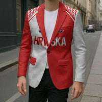 Custom Croatia Hrvatska Football Blazer Halftone Checkerboard National Crest