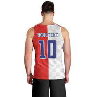 Custom Croatia Hrvatska Football Men Tank Top Halftone Checkerboard National Crest