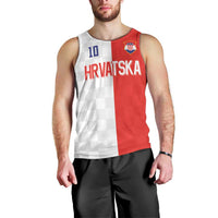 Custom Croatia Hrvatska Football Men Tank Top Halftone Checkerboard National Crest