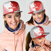 Croatia Hrvatska Football Mesh Trucker Cap Bold Checkerboard Half Tone Design With National Crest