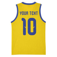 Custom Sweden Sverige Football Basketball Jersey Nordic Cross Pattern With Traditional Sverige Heritage Crest