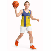 Custom Sweden Sverige Football Basketball Jersey Nordic Cross Pattern With Traditional Sverige Heritage Crest