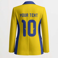 Custom Sweden Sverige Football Blazer Nordic Cross Pattern With Traditional Sverige Heritage Crest