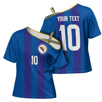 Custom Bosnia and Herzegovina Football Cross Shoulder Shirt Zmajevi Glory 2026