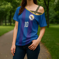 Custom Bosnia and Herzegovina Football Cross Shoulder Shirt Zmajevi Glory 2026