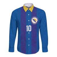 Custom Bosnia and Herzegovina Football Long Sleeve Button Shirt Zmajevi Glory 2026