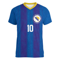 Custom Bosnia and Herzegovina Football Women V-Neck T-Shirt Zmajevi Glory 2026