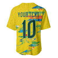 Custom Brasil Football Baseball Jersey Abstract Art Inspired Rio Mosaic Steps