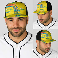 Brasil Football Baseball Net Cap Abstract Art Inspired Rio Mosaic Steps