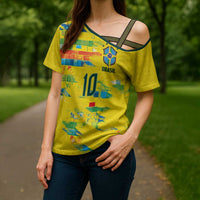 Custom Brasil Football Cross Shoulder Shirt Abstract Art Inspired Rio Mosaic Steps