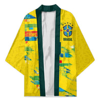 Custom Brasil Football Kimono Abstract Art Inspired Rio Mosaic Steps
