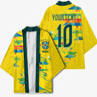 Custom Brasil Football Kimono Abstract Art Inspired Rio Mosaic Steps