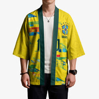 Custom Brasil Football Kimono Abstract Art Inspired Rio Mosaic Steps