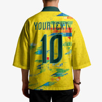 Custom Brasil Football Kimono Abstract Art Inspired Rio Mosaic Steps