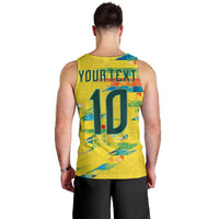 Custom Brasil Football Men Tank Top Abstract Art Inspired Rio Mosaic Steps