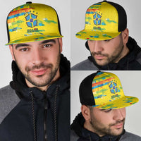 Brasil Football Mesh Trucker Cap Abstract Art Inspired Rio Mosaic Steps