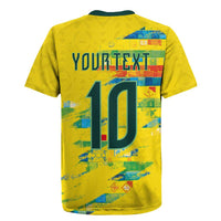 Custom Brasil Football Rugby Jersey Abstract Art Inspired Rio Mosaic Steps