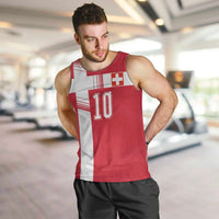 Custom Switzerland National Football Men Tank Top Abstract Topographic Wave Pattern