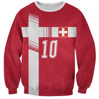 Custom Switzerland National Football Sweatshirt Abstract Topographic Wave Pattern