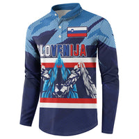 Custom Slovenia Sport Fan Jersey Button Sweatshirt Broken Ice Style Patterns - Wonder Print Shop