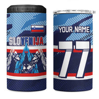 Custom Slovenia Sport Fan Jersey 4 in 1 Can Cooler Tumbler Broken Ice Style Patterns - Wonder Print Shop
