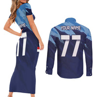 Custom Slovenia Sport Fan Jersey Couples Matching Short Sleeve Bodycon Dress and Long Sleeve Button Shirt Broken Ice Style Patterns - Wonder Print Shop