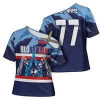 Custom Slovenia Sport Fan Jersey Cross Shoulder Shirt Broken Ice Style Patterns - Wonder Print Shop