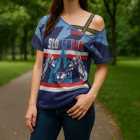 Custom Slovenia Sport Fan Jersey Cross Shoulder Shirt Broken Ice Style Patterns - Wonder Print Shop