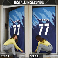 Slovenia Sport Fan Jersey Door Cover Broken Ice Style Patterns - Wonder Print Shop