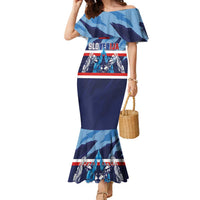 Custom Slovenia Sport Fan Jersey Family Matching Mermaid Dress and Hawaiian Shirt Broken Ice Style Patterns - Wonder Print Shop