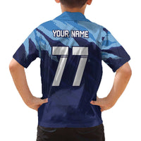 Custom Slovenia Sport Fan Jersey Family Matching Off The Shoulder Long Sleeve Dress and Hawaiian Shirt Broken Ice Style Patterns - Wonder Print Shop