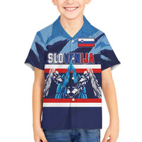 Custom Slovenia Sport Fan Jersey Family Matching Off Shoulder Short Dress and Hawaiian Shirt Broken Ice Style Patterns - Wonder Print Shop