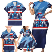 Custom Slovenia Sport Fan Jersey Family Matching Short Sleeve Bodycon Dress and Hawaiian Shirt Broken Ice Style Patterns - Wonder Print Shop