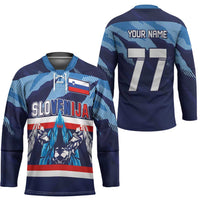 Custom Slovenia Sport Fan Jersey Hockey Jersey Broken Ice Style Patterns - Wonder Print Shop