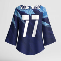 Custom Slovenia Sport Fan Jersey Kimono Sleeve Blouse Broken Ice Style Patterns - Wonder Print Shop