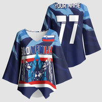 Custom Slovenia Sport Fan Jersey Kimono Sleeve Blouse Broken Ice Style Patterns - Wonder Print Shop
