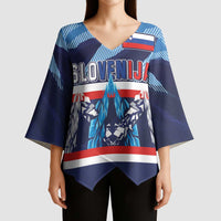Custom Slovenia Sport Fan Jersey Kimono Sleeve Blouse Broken Ice Style Patterns - Wonder Print Shop