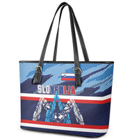 Slovenia Sport Fan Jersey Leather Tote Bag Broken Ice Style Patterns - Wonder Print Shop