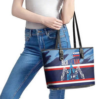 Slovenia Sport Fan Jersey Leather Tote Bag Broken Ice Style Patterns - Wonder Print Shop