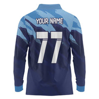 Custom Slovenia Sport Fan Jersey Long Sleeve Polo Shirt Broken Ice Style Patterns - Wonder Print Shop