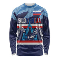 Custom Slovenia Sport Fan Jersey Long Sleeve Shirt Broken Ice Style Patterns - Wonder Print Shop
