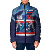 Custom Slovenia Sport Fan Jersey Padded Jacket Broken Ice Style Patterns - Wonder Print Shop