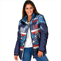Custom Slovenia Sport Fan Jersey Padded Jacket Broken Ice Style Patterns - Wonder Print Shop