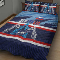 Slovenia Sport Fan Jersey Quilt Bed Set Broken Ice Style Patterns - Wonder Print Shop