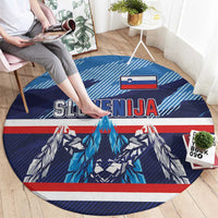Slovenia Sport Fan Jersey Round Carpet Broken Ice Style Patterns - Wonder Print Shop