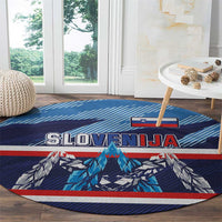 Slovenia Sport Fan Jersey Round Carpet Broken Ice Style Patterns - Wonder Print Shop